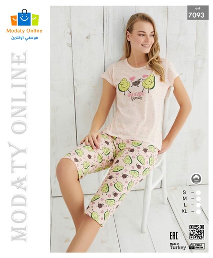 Pajamas Half Sleeves Bermuda Woman